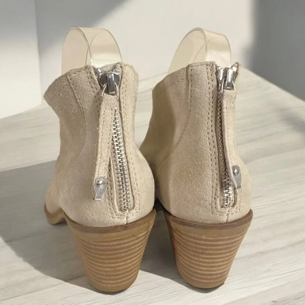 Dolce Vita Erika Suede Booties Beige Size 6 - Picture 8 of 11